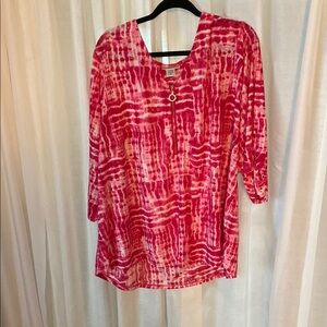 Rebecca Malone Pink Relaxed Graphic Tunic